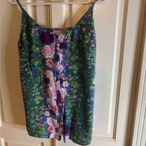 Cabi Floral Green and Blue Women's Top